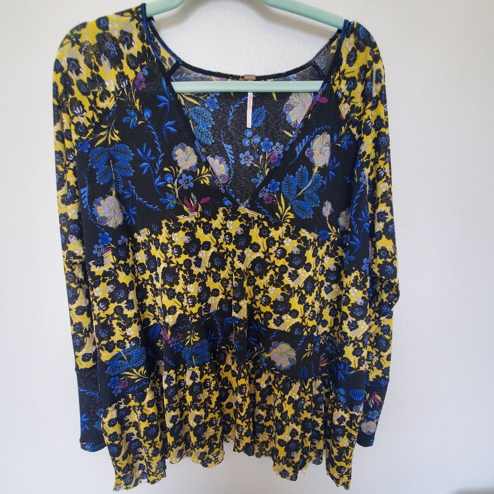 Free People multi print floral top - Picture 5 of 6
